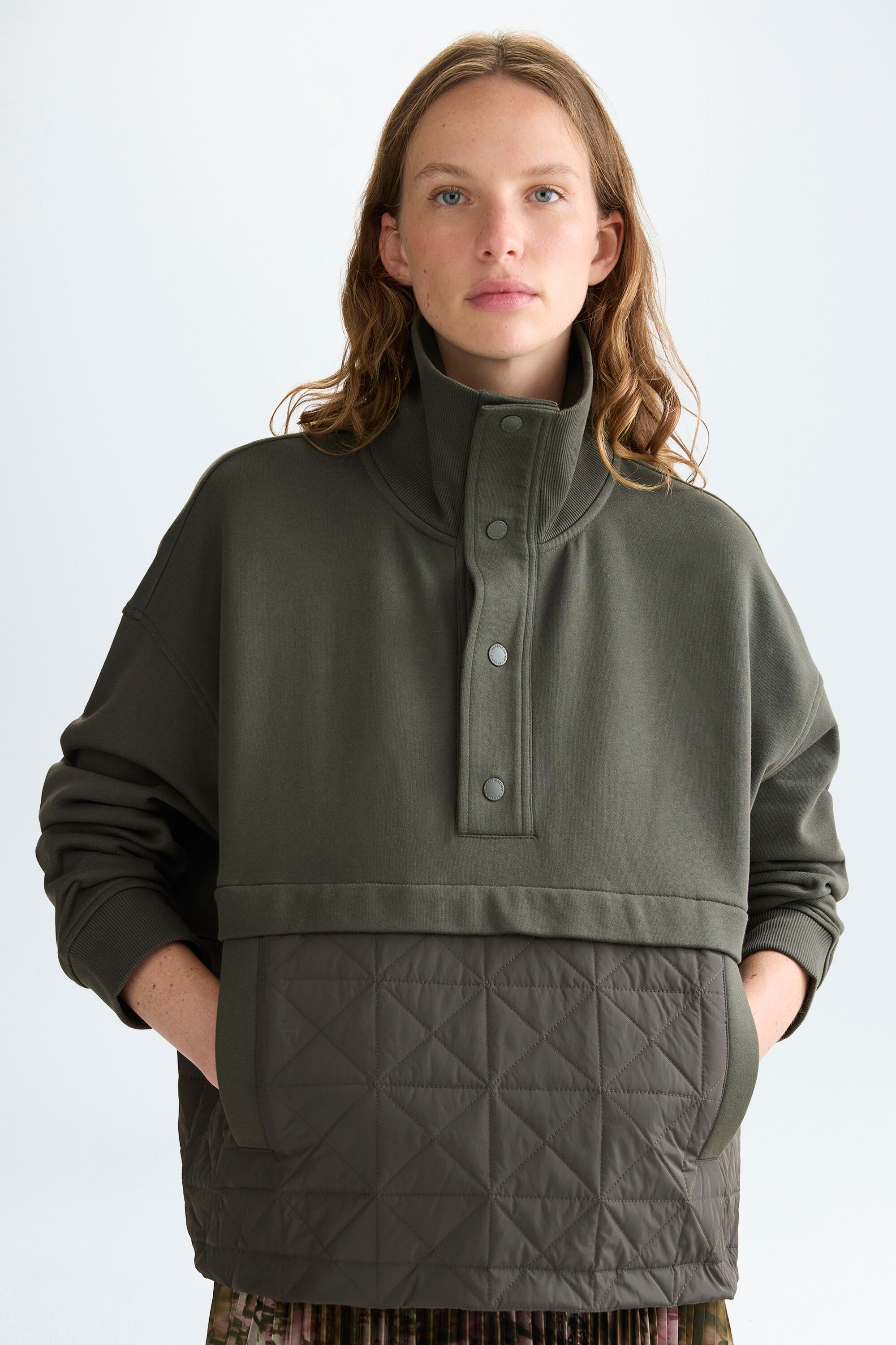 Origami Oversize fleece nylon sweatshirt