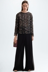 Sequinned mesh bambula straight-fit top
