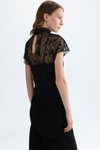 Embroidered tulle fitted asymmetric top