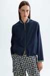 Stretch knit technical bomber jacket