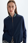 Stretch knit technical bomber jacket