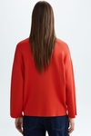 Stretch-knit oversize sweater with belt