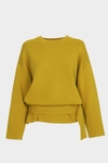 Stretch-knit oversize sweater with belt
