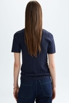 Cube intarsia ribbed knit polo shirt