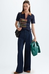 Cube intarsia ribbed knit polo shirt