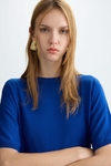 Merino wool short-sleeved sweater