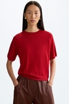 Merino wool short-sleeved sweater