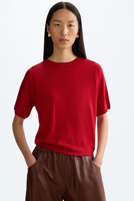 MERINO WOOL SHORT-SLEEVED SWEATER