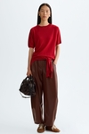 Merino wool short-sleeved sweater