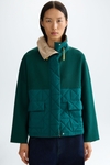 Origami quilted technical fabric knit jacket