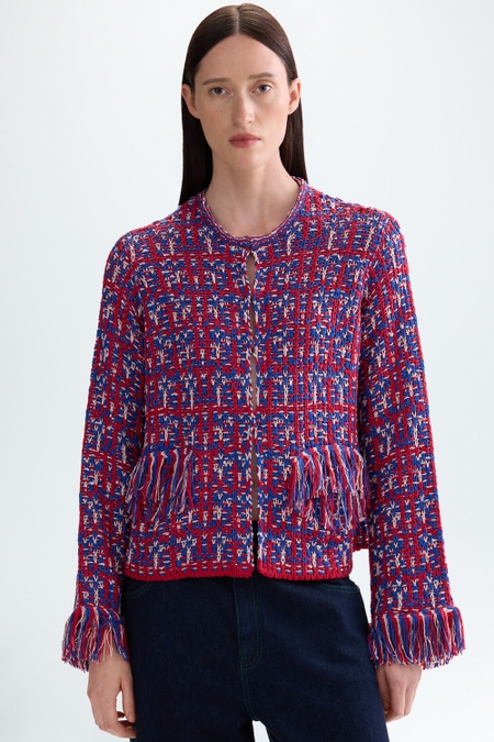 WEAVE KNIT STRAIGHT-FIT SHORT JACKET