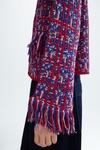 Weave knit straight-fit short jacket