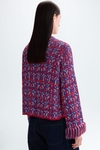 Weave knit straight-fit short jacket