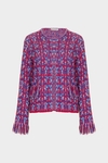 Weave knit straight-fit short jacket