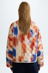 Print quilted twill straight-fit jacket