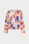 Print quilted twill straight-fit jacket