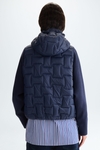 Chaqueta combinada acolchado capucha