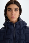 Chaqueta combinada acolchado capucha