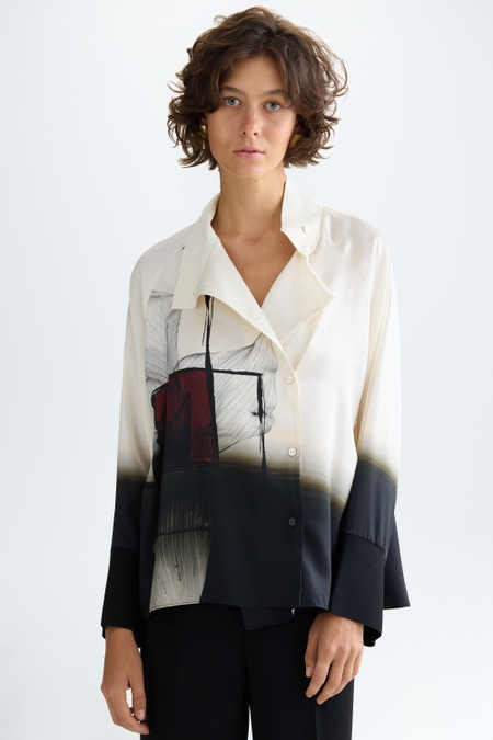 CALA PRINTED OVERSIZE TWILL BLOUSE