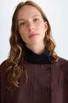 Lettering printed oversize twill blouse