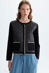 Chaqueta recta punto stretch nylon acolchado