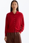 Merino wool straight-fit short cardigan