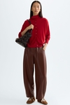 Merino wool straight-fit short cardigan