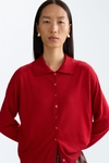 Merino wool straight-fit short cardigan