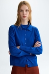 Merino wool straight-fit short cardigan