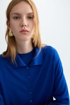 Merino wool straight-fit short cardigan