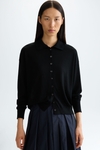 Merino wool straight-fit short cardigan