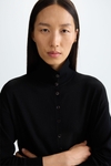 Merino wool straight-fit short cardigan