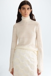 Chequered wool-blend fitted textured sweater