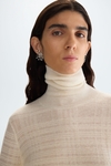 Chequered wool-blend fitted textured sweater