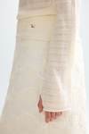 Chequered wool-blend fitted textured sweater
