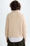 Straight wool blend faux fur knit sweater