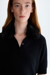 Fitted Polo with detachable fur collar