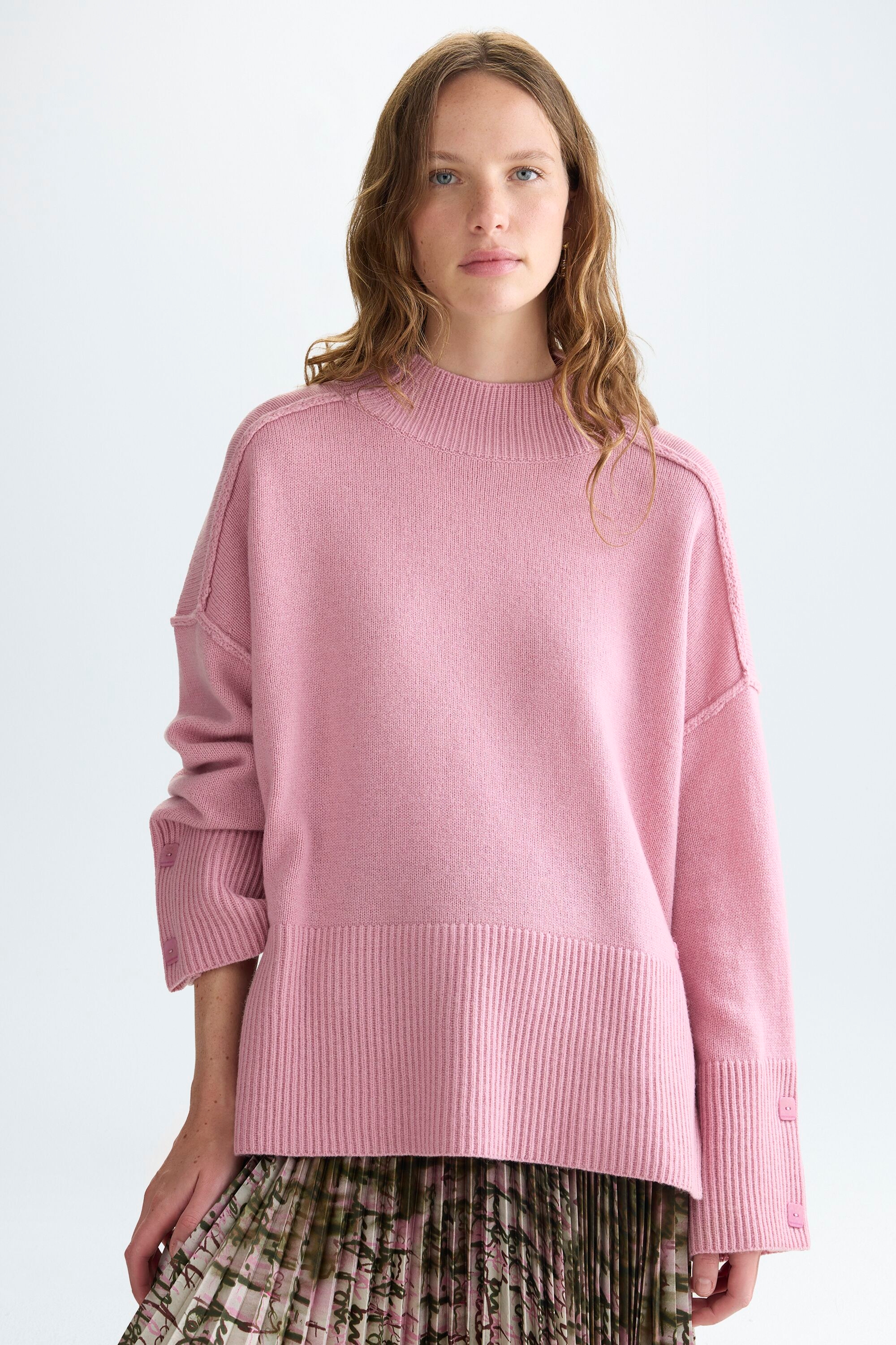 Wool straight-fit mock-neck sweater