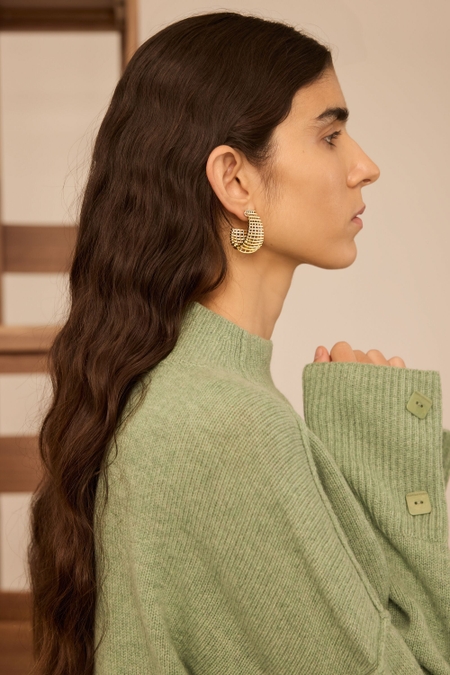 WOOL STRAIGHT-FIT MOCK-NECK SWEATER