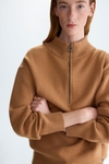 Oversized sweater with detachable fur collar