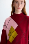 Diamond intarsia oversize sweater