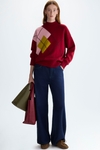 Diamond intarsia oversize sweater