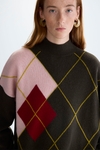 Diamond intarsia oversize sweater
