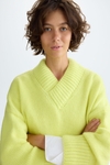 V-neck mohair oversize sweater