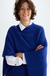 Mohair asymmetric poncho