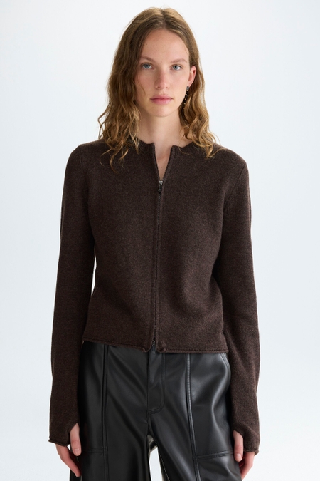 WOOL KNIT FITTED JACKET