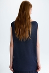 Lurex asymmetric straight-fit top