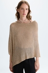 Metallic knit asymmetric short cape