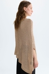 Metallic knit asymmetric short cape