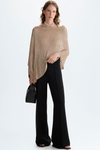 Metallic knit asymmetric short cape
